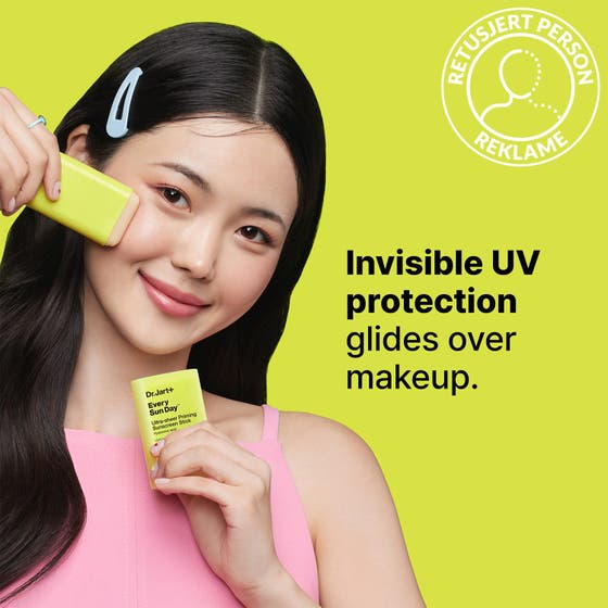 Dr.Jart+ Every Sun Day Sunscreen Stick 19 g solskydd i stiftformat som ger osynligt UV-skydd och appliceras över smink.