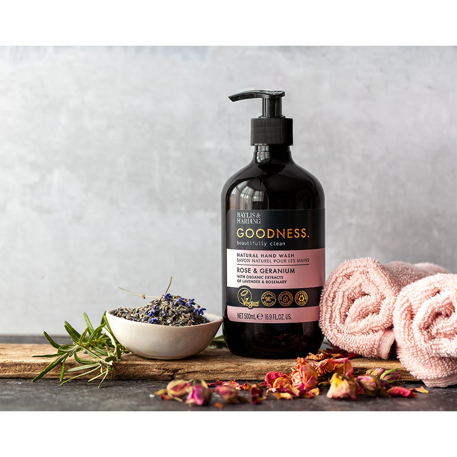 Alternativ bild 1 för Baylis & Harding Goodness Rose & Geranium Hand Wash 500 ml