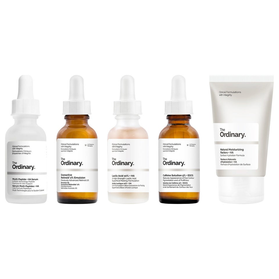 Complete Skin Renewal System Multi-peptide Serum, Retinoid, Lactic Acid, Caffeine Solution & Moisturizer 30ml Each