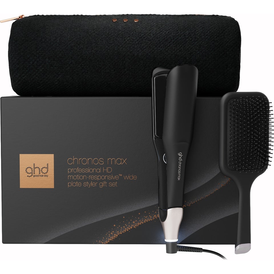 Chronos Max Wide Plate Hair Straightener Festive Gift Set in Black 1 pcs