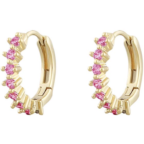 Nuit small ring ear gold/fuchsia