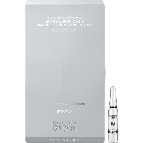 Babor DOC Hyaluronic Acid Ampoule Serum 14 ml fuktighetsgivende serum i eske med sju glassampuller og bruksanvisning