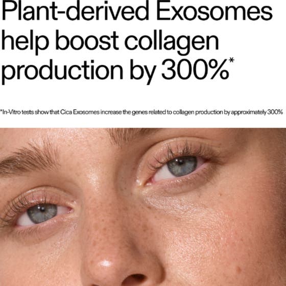 The INKEY List Exosome Hydro-Glow Complex 30 ml seerumi lisää kollageenia. Iho ja teksti boost collagen production by 300%.