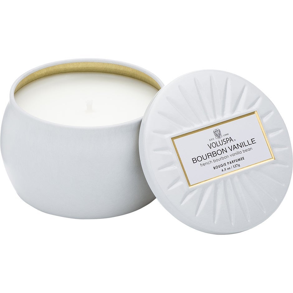 Voluspa Bourbon Vanille Decorative Tin Candle 25h 127 g