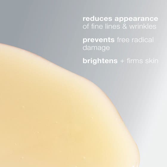 Dermalogica Biolumin-C Serum 59 ml gir glød med vitamin C, melkesyre og chiafrøekstrakt vist i sirkler.