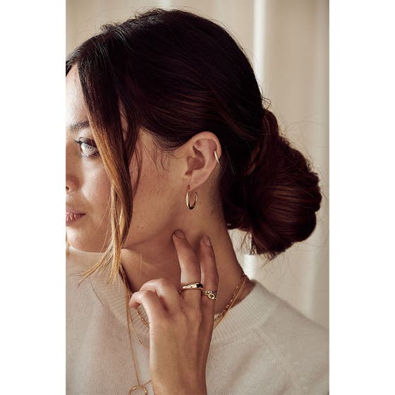 Organic Open Circle Hoops Pale Gold