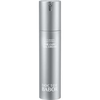 Doctor Babor The Cure Gel Cream 50 ml uudistava kasvovoide tyylikkäässä hopeisessa pumppupullossa.