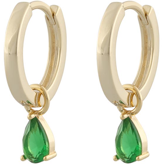 Nuit drop ring pendant ear gold/green