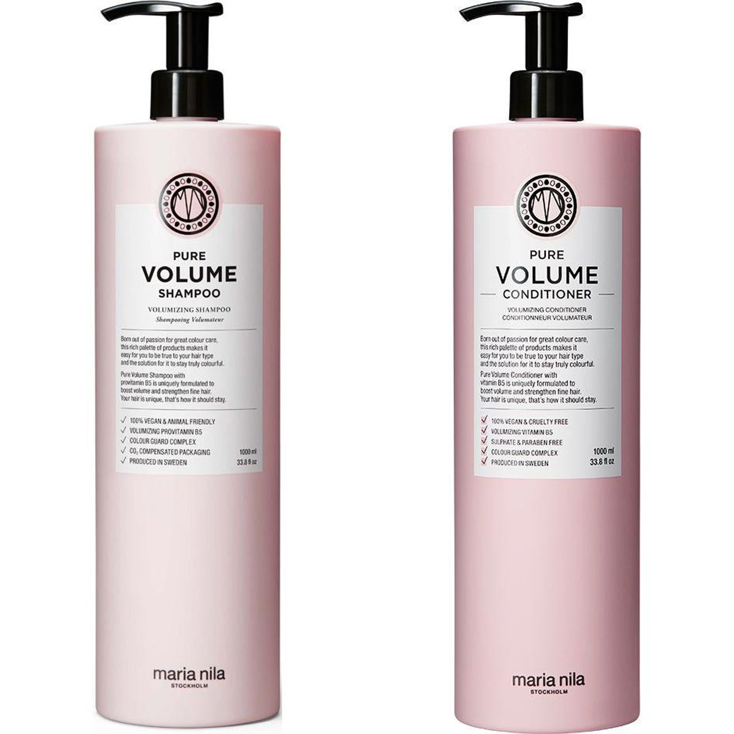 Maria Nila Pure Volume Set Shampoo 1000ml, Conditioner 1000ml - 2000 ml