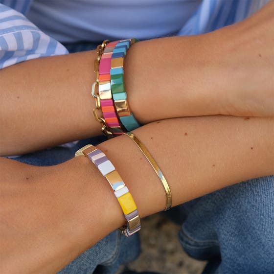 Steel Bracelet Snake Steel Gold