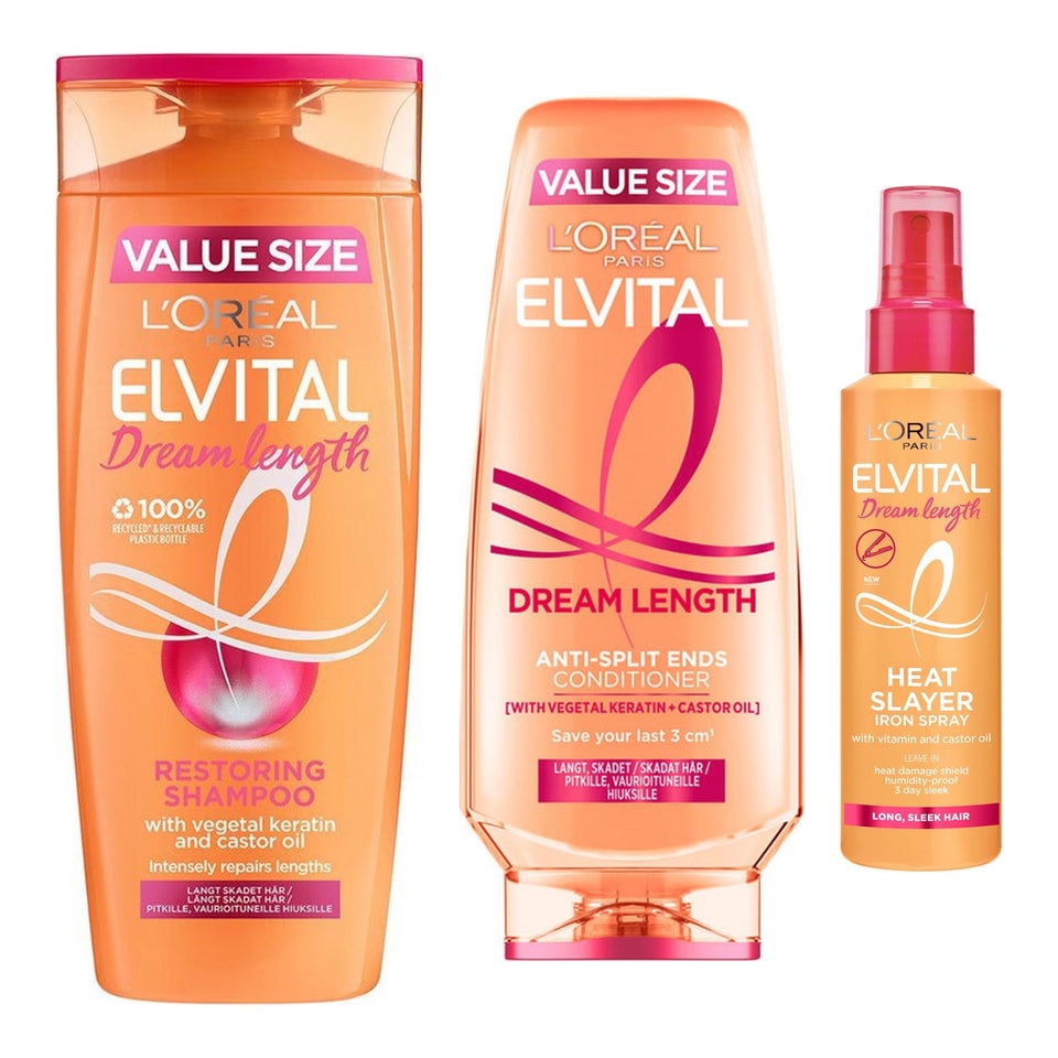 Elvital Dream Trio Shampoo 400ml, Conditioner 300ml & Heat Slayer