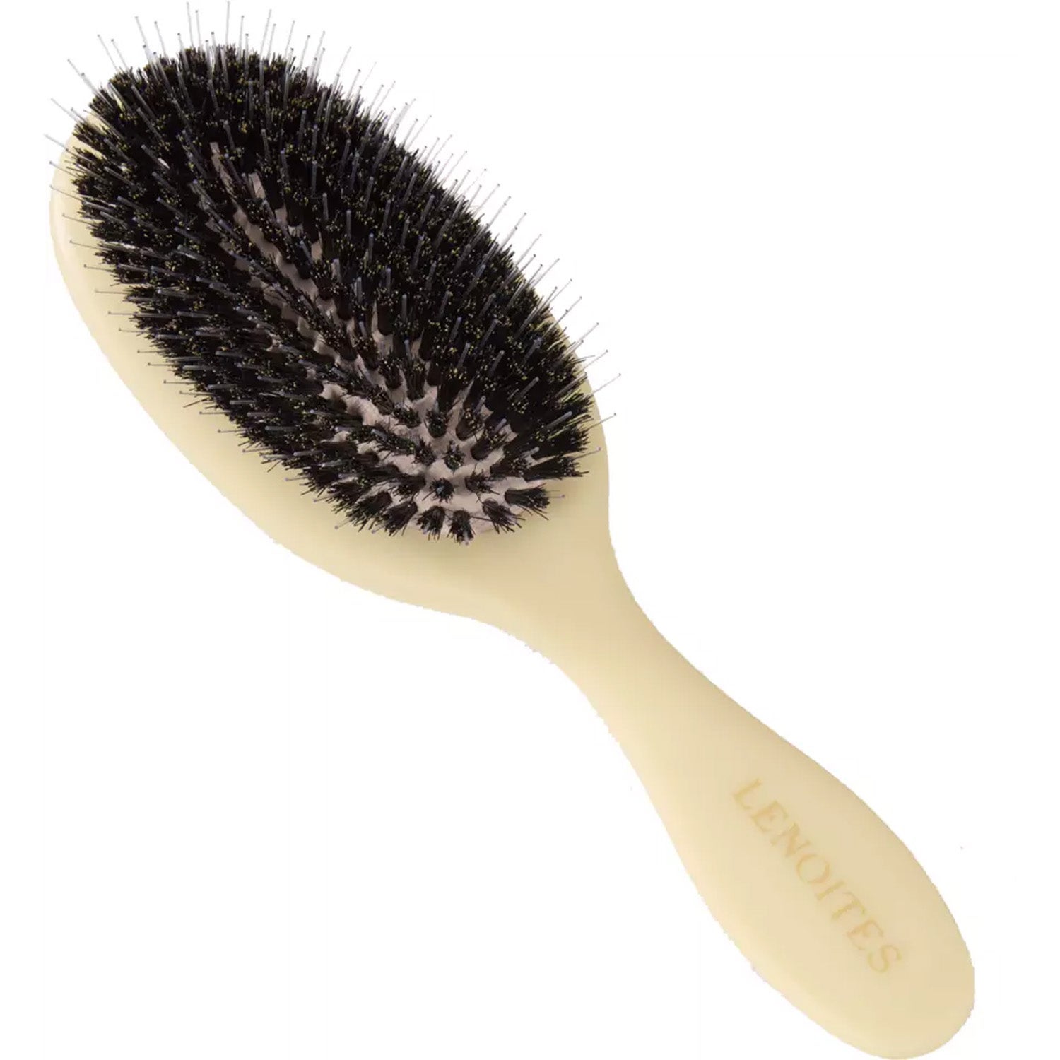 Lenoites Wild Boar Hair Brush With Cleaning Tool Limited Edition Butter yellow - 1 pcs billede