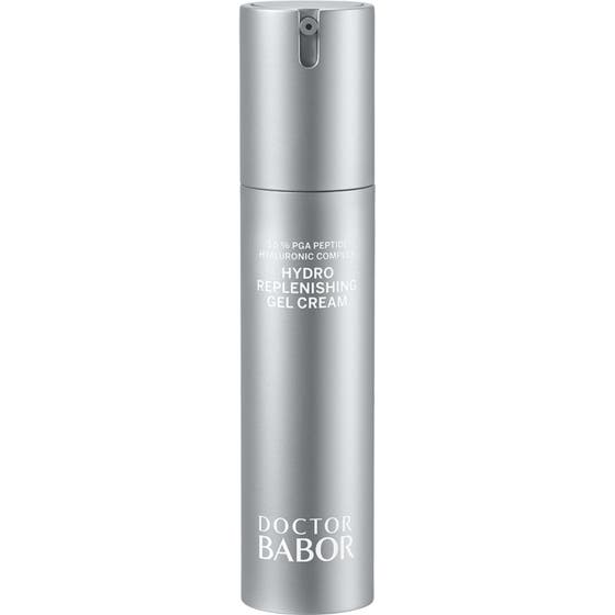 Doctor Babor Hydro Replenishing Gel Cream 50ml fuktighetskrem med hyaluronsyre i en stilren sølvfarget pumpeflaske