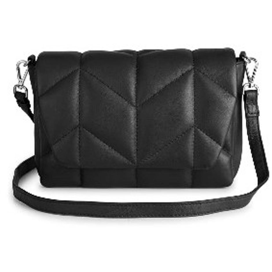Eileen Crossbody Bag Chevron Puff Black 24x12x7 cm