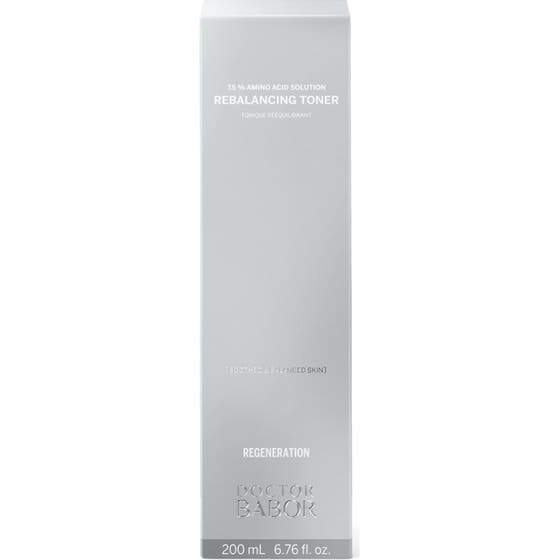 Babor Rebalancing Toner 200 ml tasapainottava kasvovesi hopeisessa pakkauksessa jossa 7,5 % aminohappoliuos