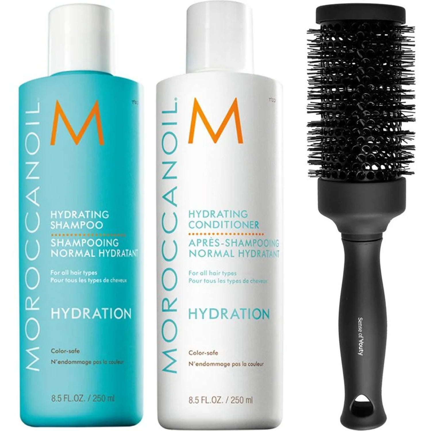 Moroccanoil Hydrating Set Shampoo 250ml, Conditioner 250ml & Blowout Brush - 500 ml