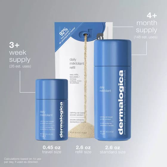 Dermalogica Daily Microfoliant 74 g peeling viser tekstur av fint hvitt pulver som blir til et luftig skum.