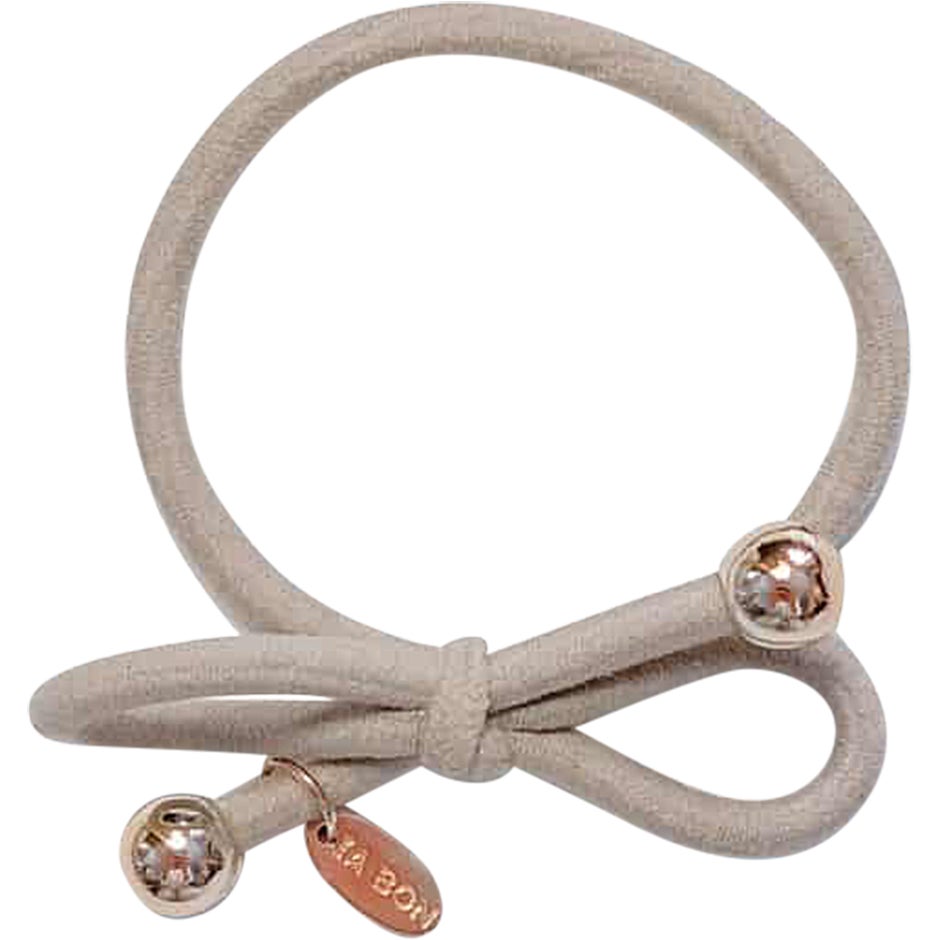 Hair Tie Gold Bead Black 1 pcs