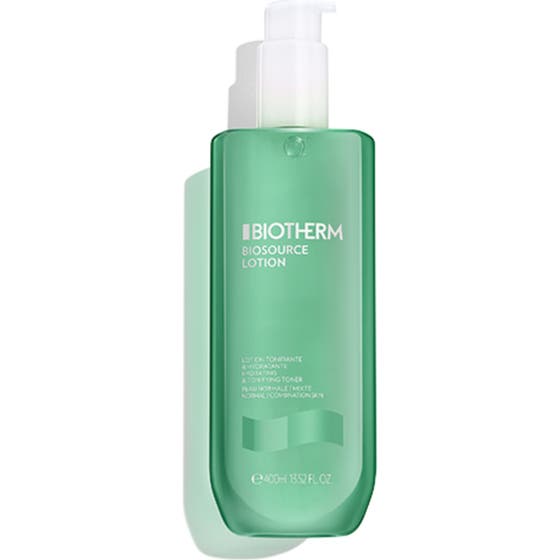 Biotherm Biosource 24h Hydrating & Tonifying Toner 400 ml virkistävä kasvovesi vihreässä läpinäkyvässä pumppupullossa