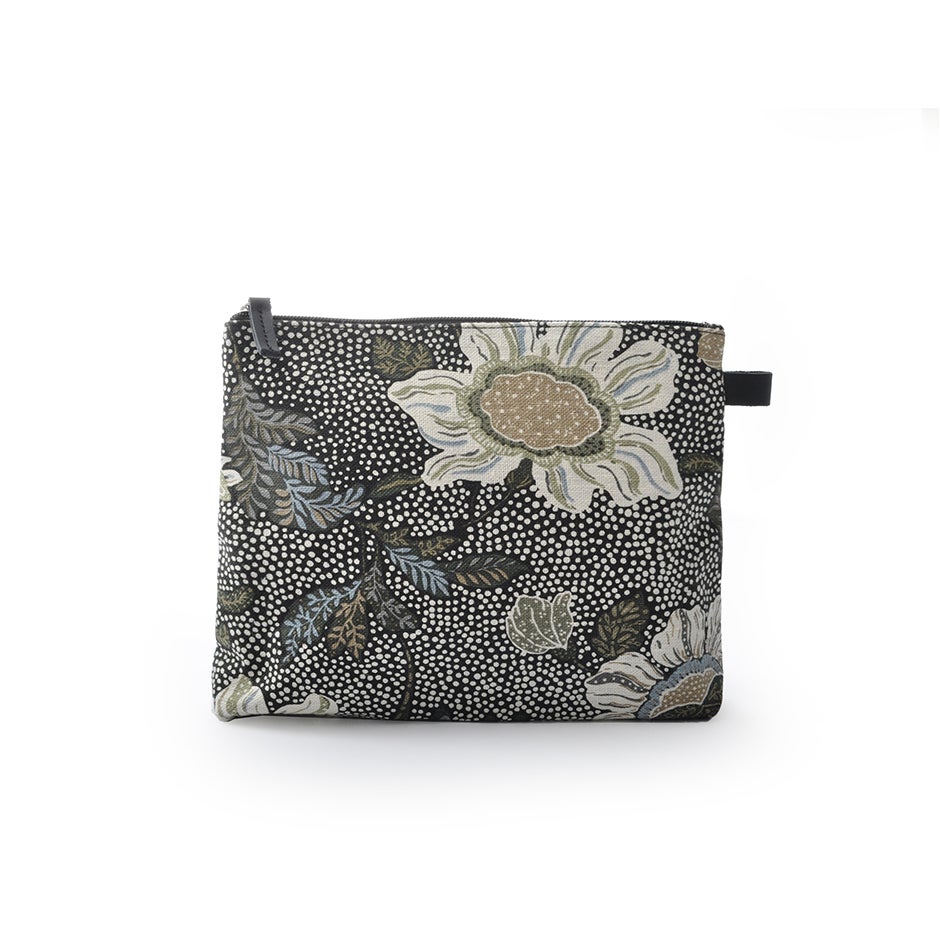 Cosmetic Medium Flower Linen Black 23x19x6 cm 1 pcs