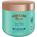 Hawaiian Tropic Enriching After Sun Body Butter ger näring med kokossmör i en turkos burk med bronsfärgat lock