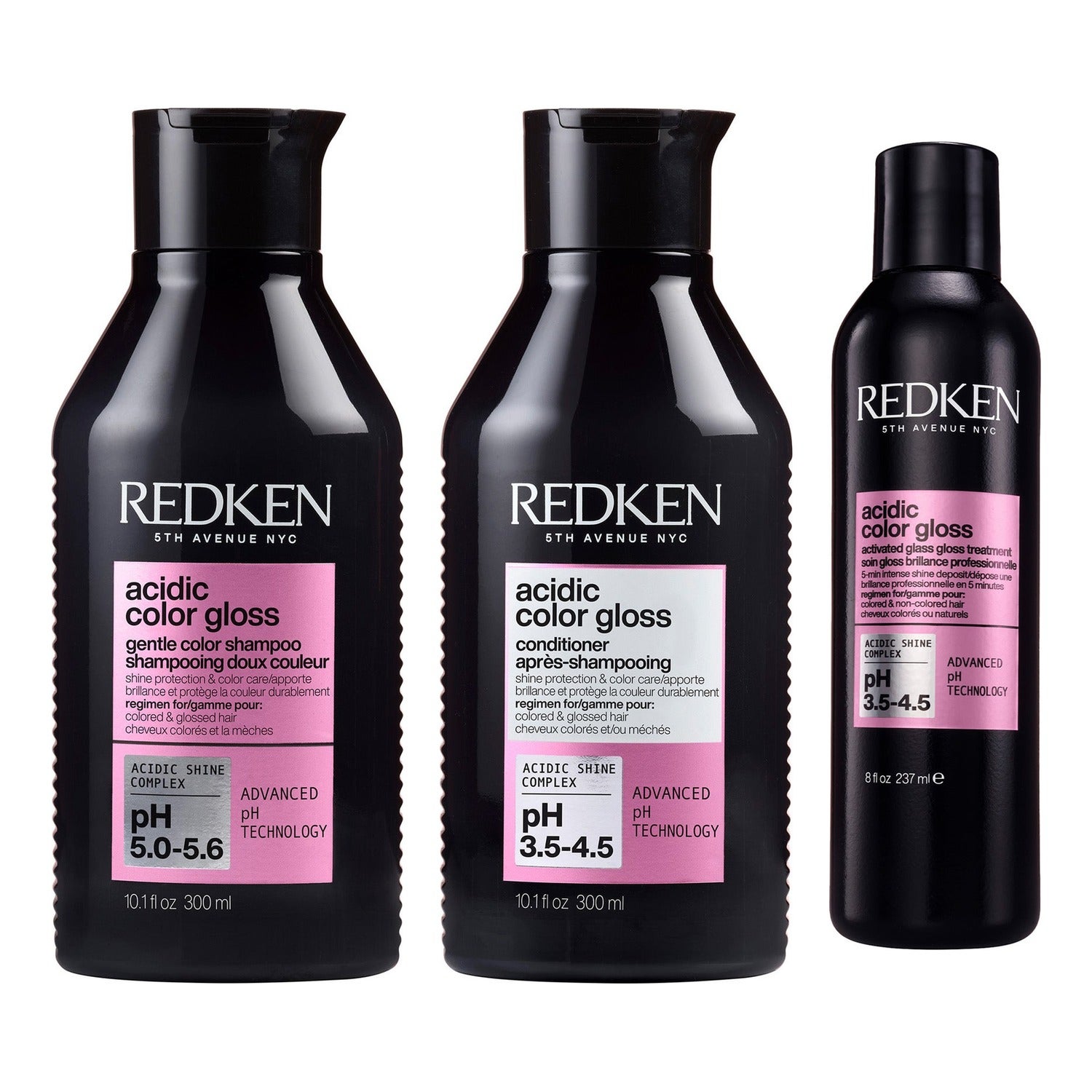 Redken Acidic Color Gloss Trio Shampoo 300 ml, Conditioner 300 ml, Treatment 237 ml