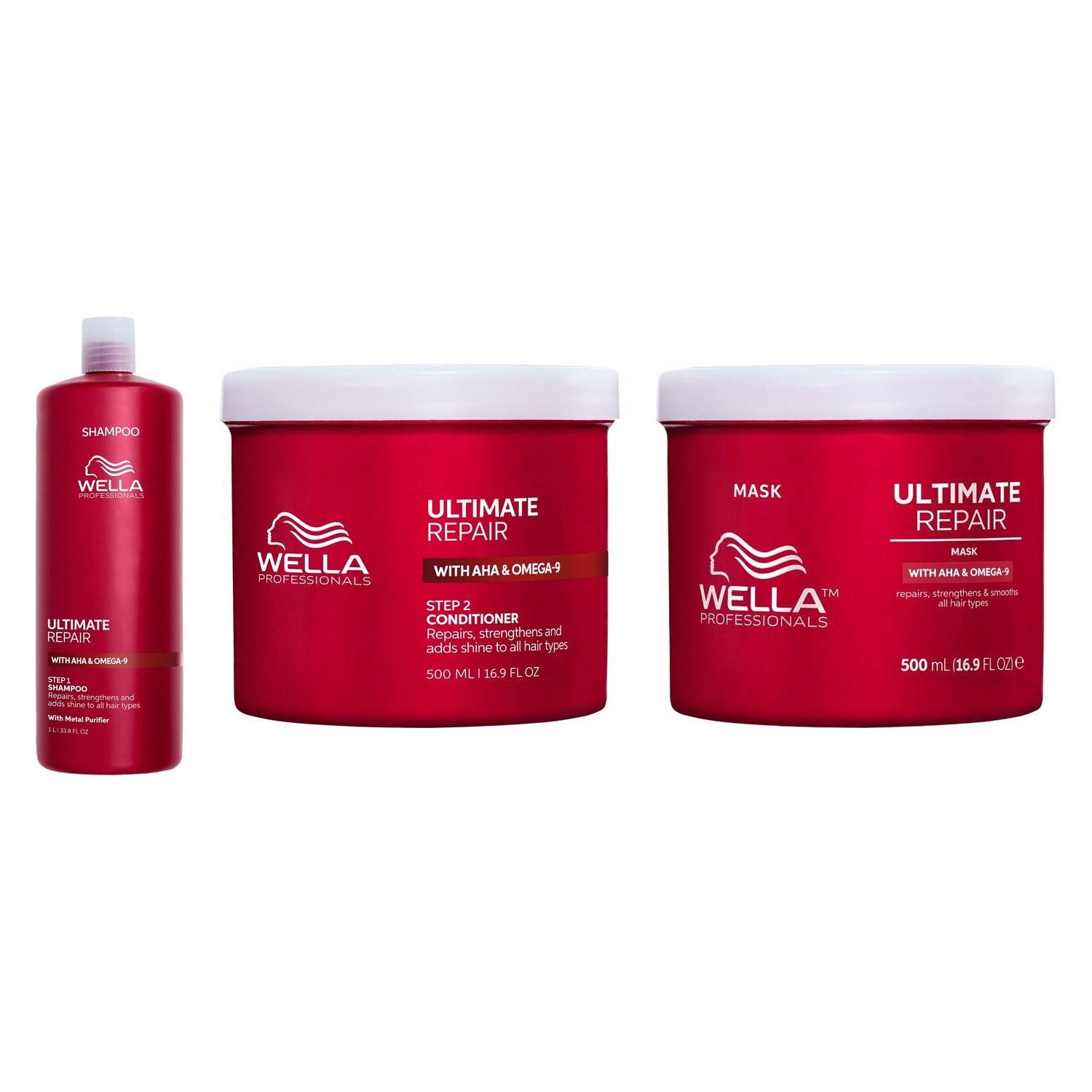 Wella Professionals Ultimate Repair Complete Care System Shampoo 1000ml, Conditioner 500ml, Mask 500ml, Leave-in 95ml, Hair Rescue schampo & balsam herr – bild 10
