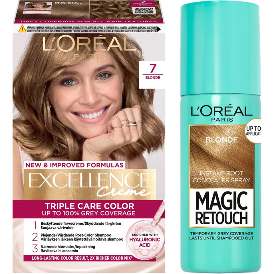 Excellence 7 Blonde + Magic Retouch Roots 5 Blonde