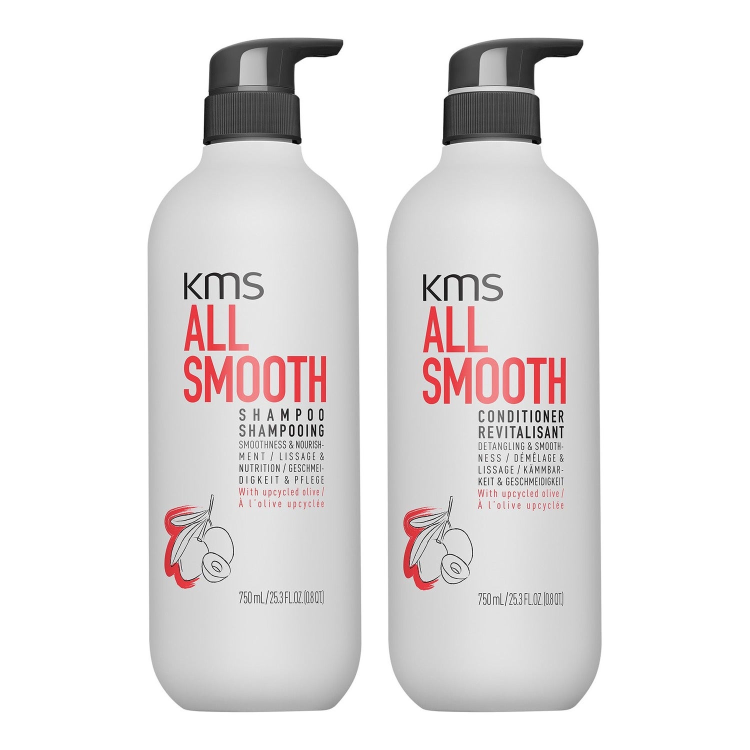 KMS AllSmooth Duo Shampoo 750 ml + Conditioner 750 ml - 1500 ml