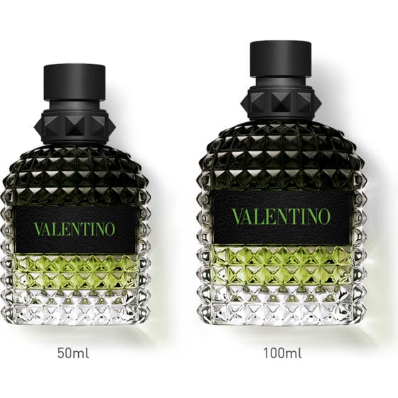 Valentino Born In Roma Uomo Green Stravaganza EdT herreparfyme i 50 ml og 100 ml glassflasker med nagler