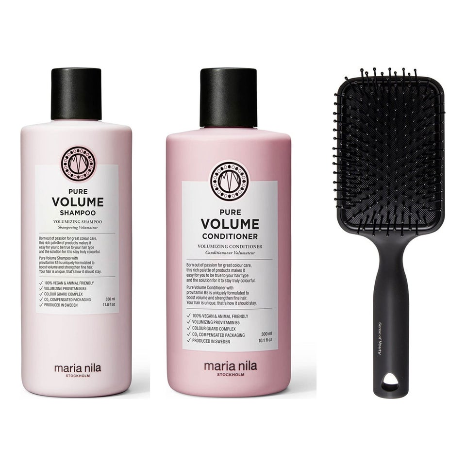 Volume & Shine Hair Care Set Shampoo 350 ml, Conditioner 300 ml & Paddle Brush