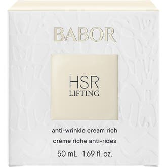 Babor HSR Lifting Cream Rich 50ml opstrammende ansigtscreme i en rund guldfarvet krukke med præget mønster