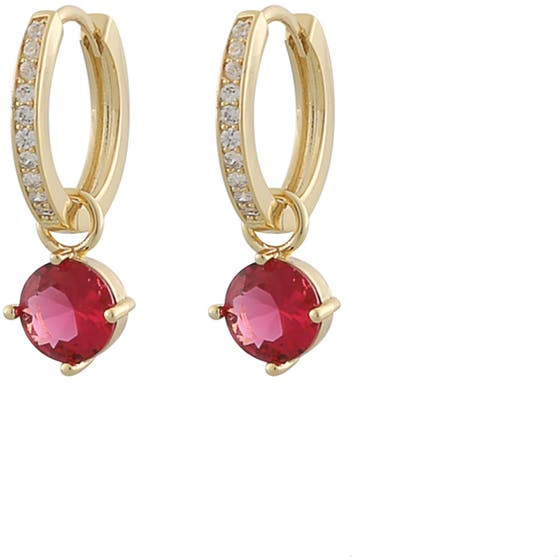 Rola round ring ear gold/coral