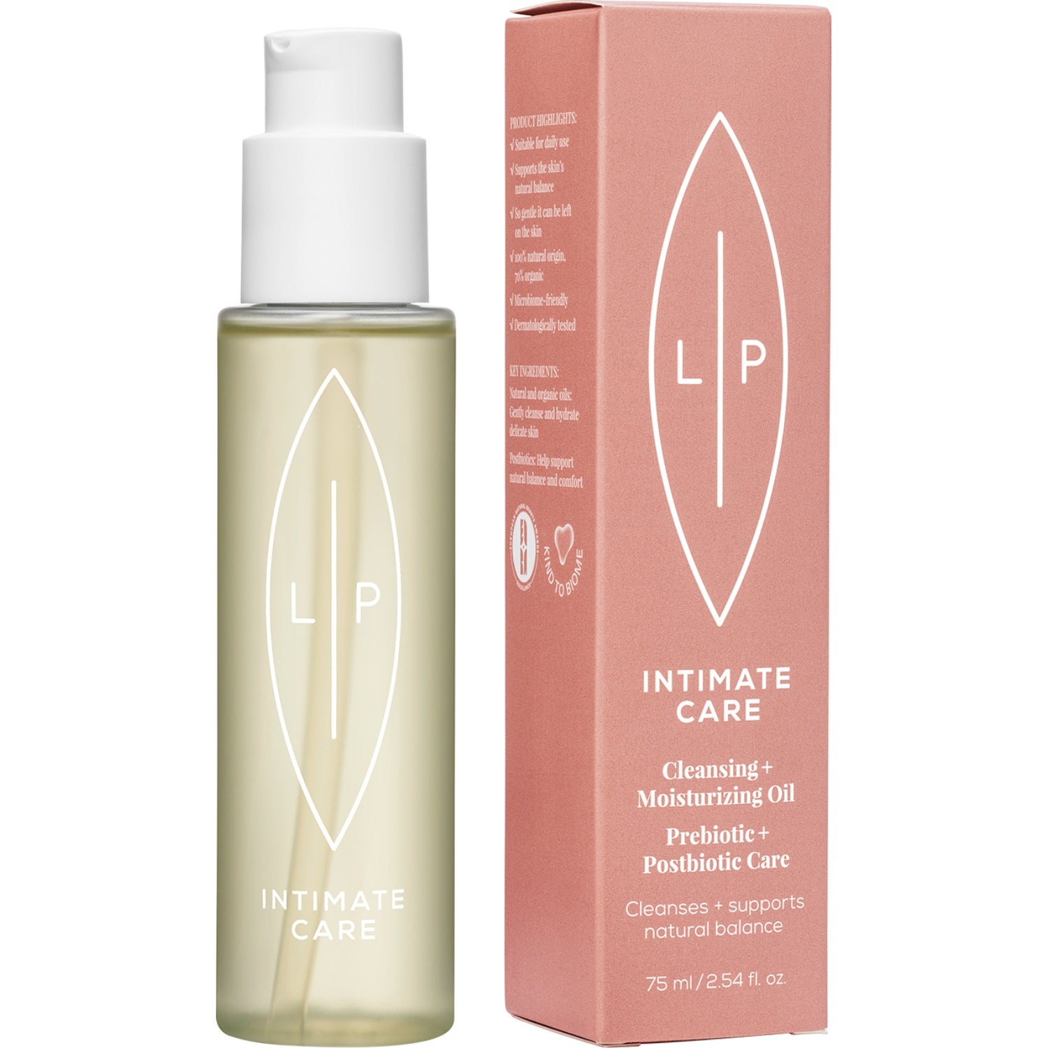 Lip Intimate Care Cleansing + Moisturising Oil Prebiotic + Postbiotic - 75 ml