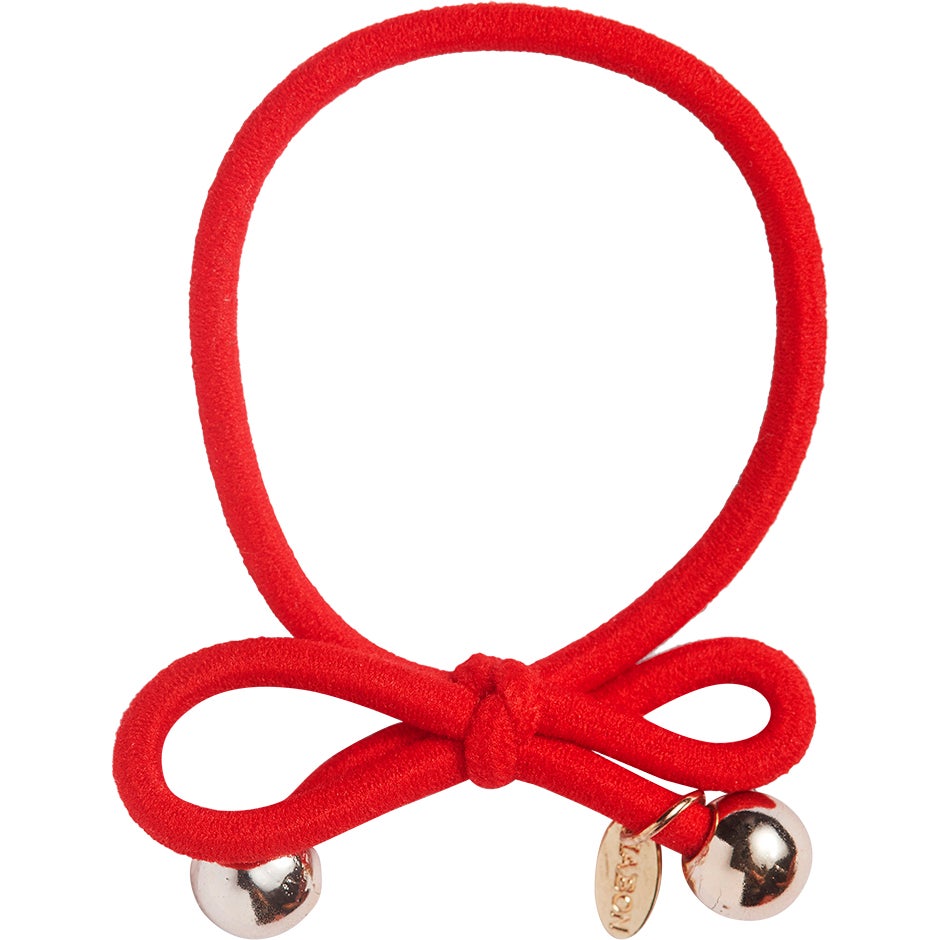 Hair Tie Gold Bead Black 1 pcs