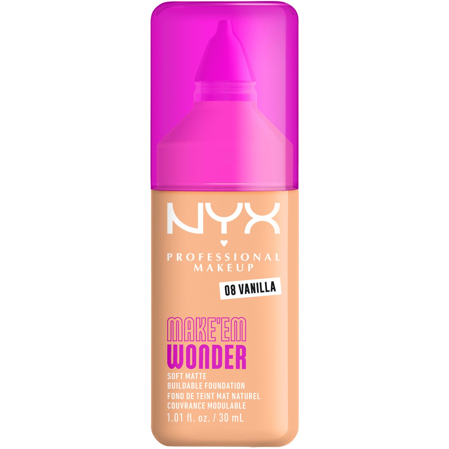 NYX Professional Makeup Make Em Wonder Foundation 08 Vanilla - 30 ml billede