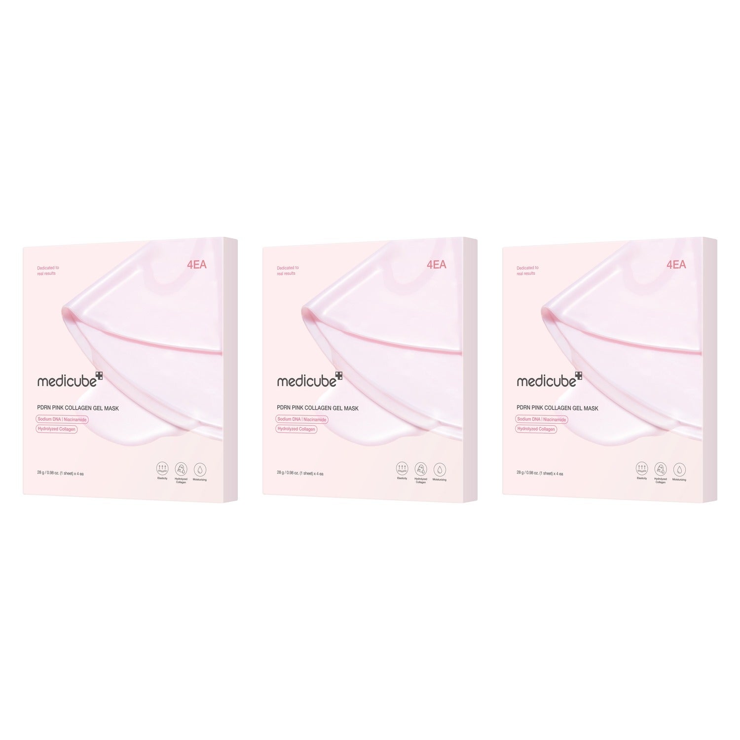 MEDICUBE PDRN Pink Collagen Gel Mask 4 pcs ansiktsmasker dam – bild 3