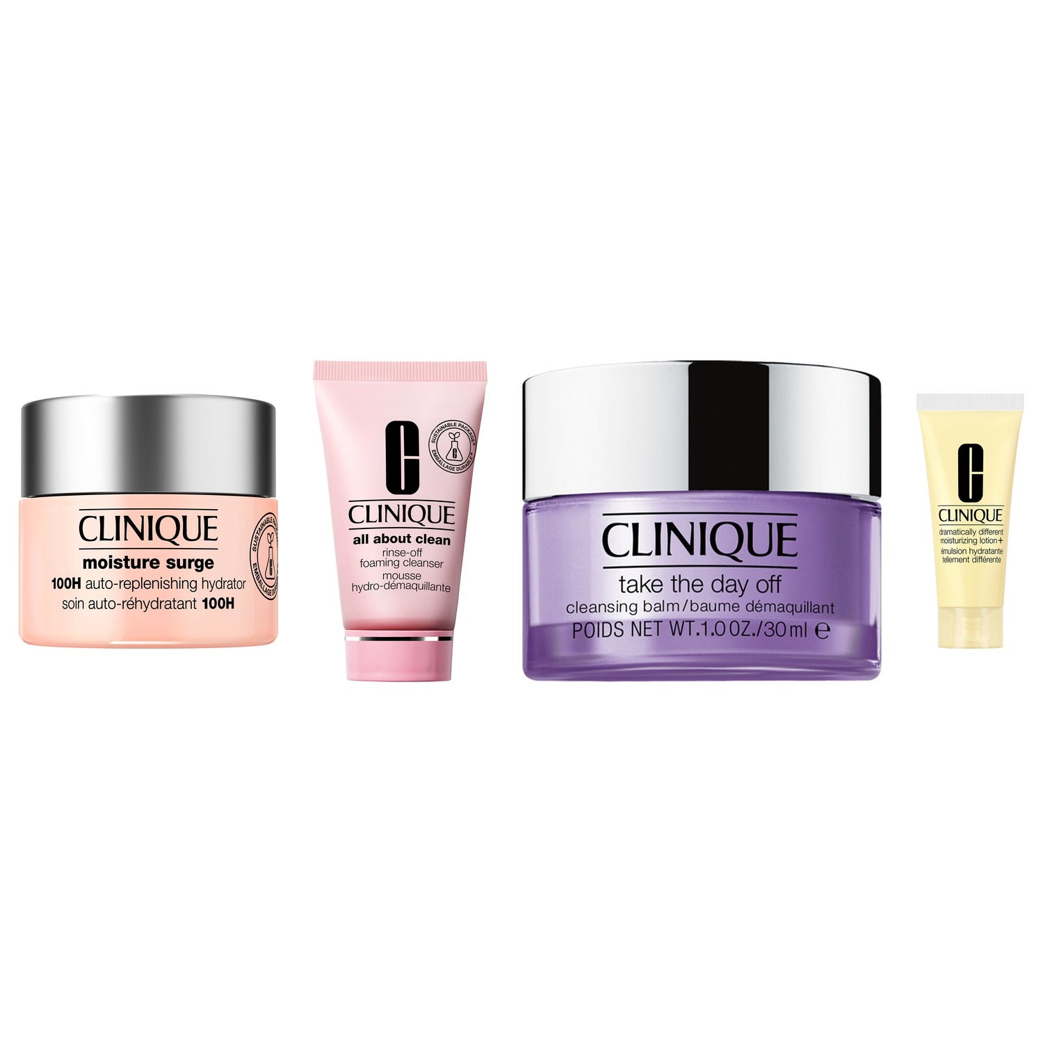 Clinique Complete Cleanse & Hydrate Starter Set Cleansing Balm 30ml, Foaming Cleanser 30ml, 2 Moisturizers 15ml Each - 90 ml