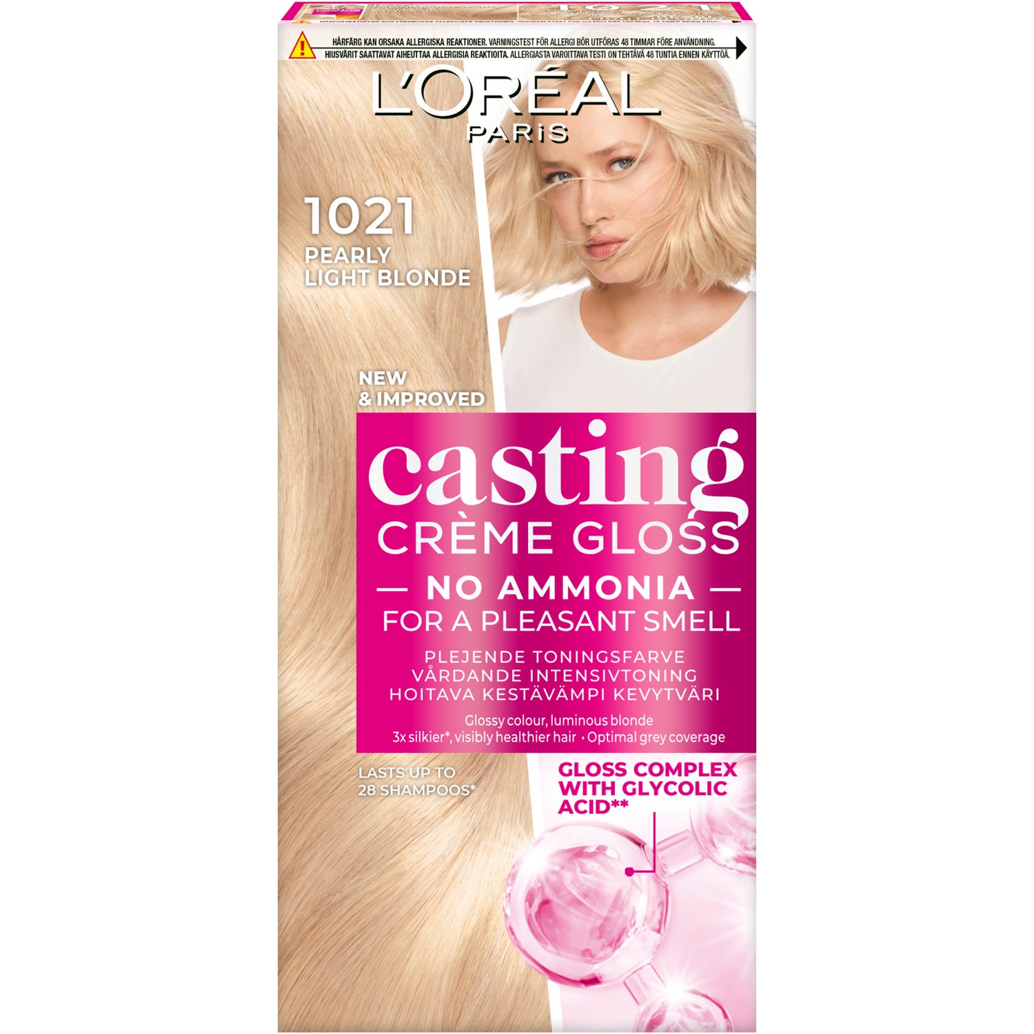 Köp L'Oréal Paris Casting Crème Gloss 1021 Extra Ljus Pärlemorblond, Light Pearl Blonde L'Oréal Paris Färg fraktfritt