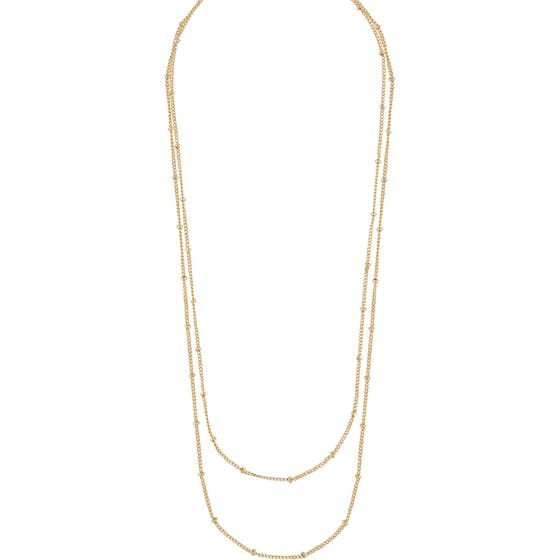 Davina double chain neck 45 plain gold
