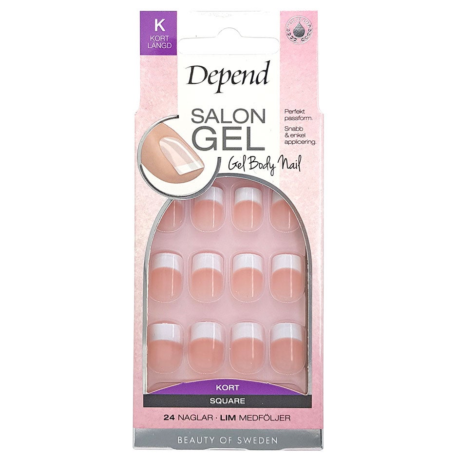 Depend Salon Gel Pink Short Square 24 pcs