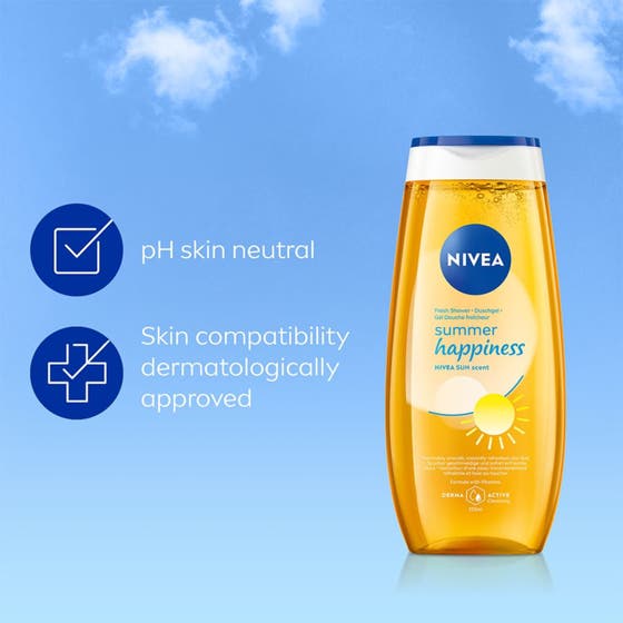 NIVEA Love Sunshine Shower Gel 250 ml gir forfriskende pleie med NIVEA SUN duft og vitaminer.