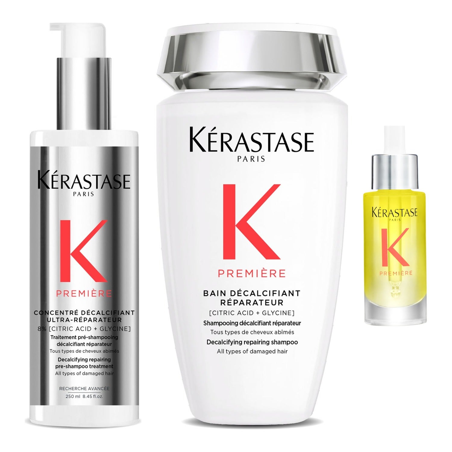 Kérastase Repair & Shine Hair Restoration Set Pre-Shampoo 250ml, Shampoo 250ml, Hair Oil 30ml - 530 ml