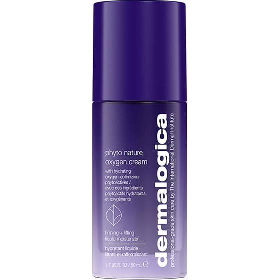 Dermalogica Phyto Nature Oxygen Cream 50 ml fuktighetskrem som gir glød i lilla pumpeflaske av glass.