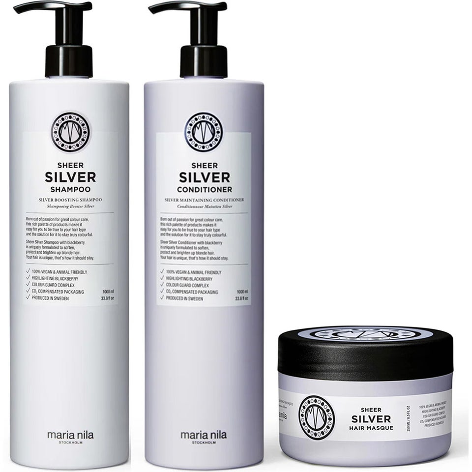 Sheer Silver Trio Shampoo 1000ml, Conditioner 1000ml, Masque