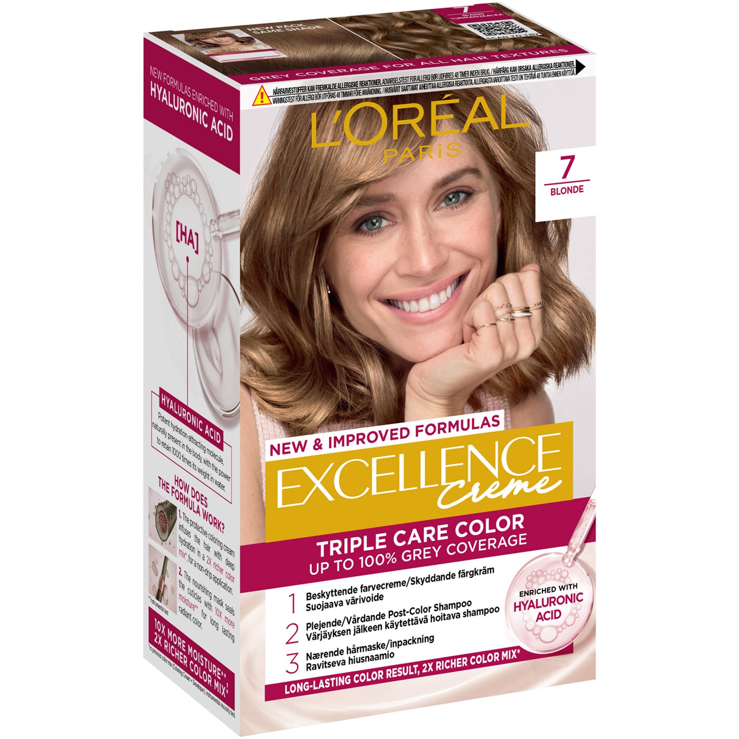 L'Oréal Paris Excellence Crème 7 Blond | Nordicfeel, image size:1500x1500