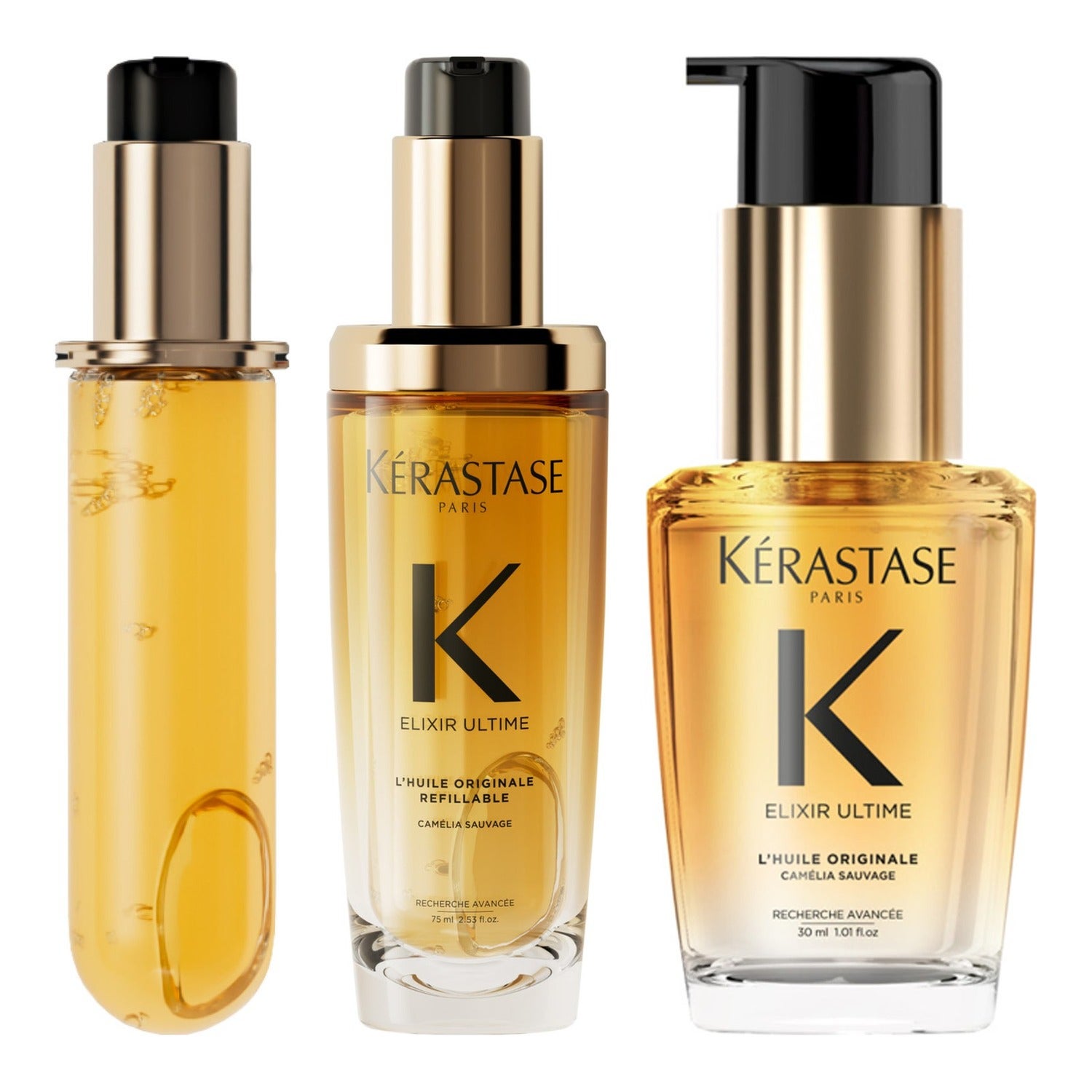 Kérastase Luxe Hair Oil Discovery Set 75 ml + 75 ml Refill + 30 ml