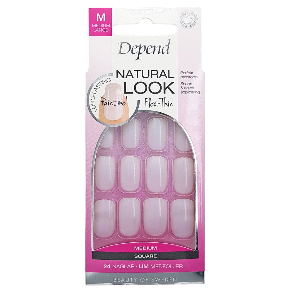 Natural Look Square Medium,  Depend Lösnaglar