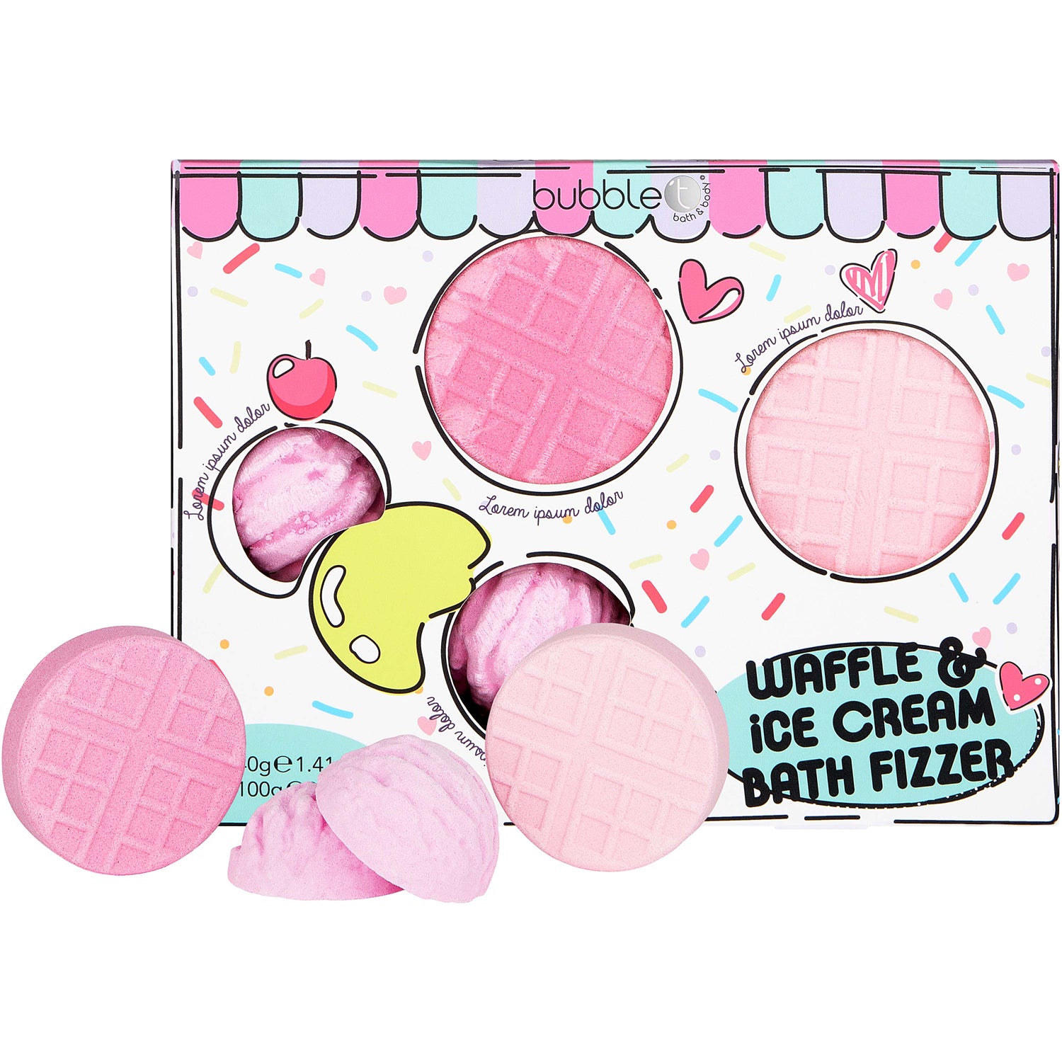 BubbleT Cartoon Waffle Bath Fizzer Set 280 ml