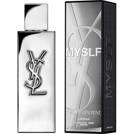 Yves Saint Laurent MYSLF L'Absolu 60 ml eau de parfum herr i silverfärgad flaska och matchande ytterförpackning